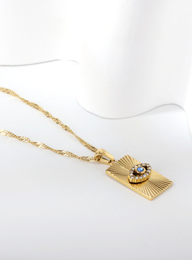 2511亚马逊热销项链女小众设计感个性皓石眼睛电商饰品轻奢感项链