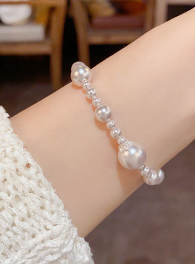 法式复古温柔珍珠手链轻奢风小众设计感精致百搭串珠饰品