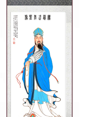 三国人物诸葛亮丝绸画卷轴挂画