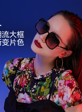 海俪恩太阳眼镜女士夏季防晒大框大脸显瘦防紫外线高级感墨镜6827