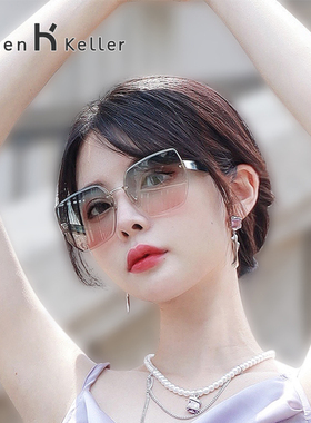 海伦凯勒2025新品网红爆款渐变美颜太阳眼镜女士偏光防晒无框墨镜