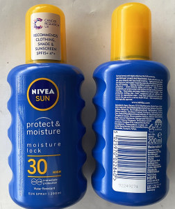 英国进口Nivea 妮维雅成人防水防晒霜防晒喷雾SPF30 200ml