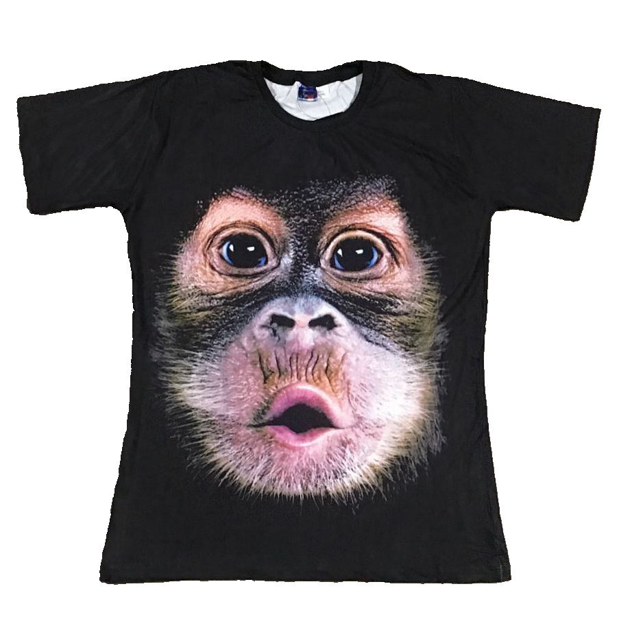 黑猩猩3dt恤男短裤套装潮抖音同款两件套恶搞猴子短袖t恤旅游衣服