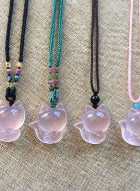 星光锁骨链招桃花水晶狐狸吊坠