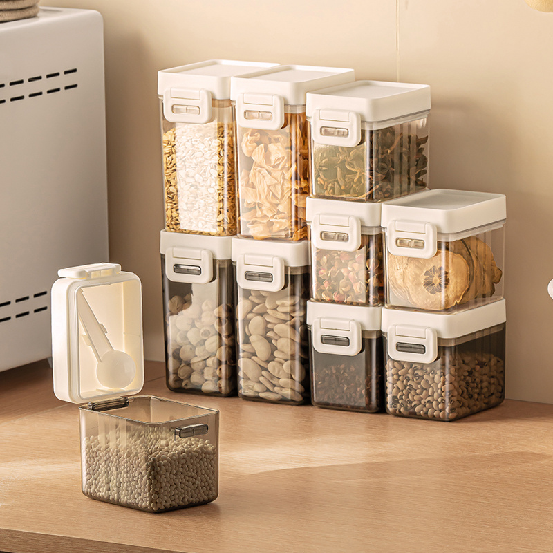 调料密封罐食品级储存收纳盒厨房香料豆子坚果面粉五谷杂粮储物罐 - 图0