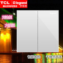 TCL Roglang K8 Yijing Yulan white Two-digit weak electric self-reset switch single-link dry contact One-key intelligence