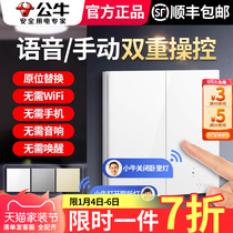 Bull Voice Smart Switch Wireless Voice-controlled Remote Control Panel Home Wall Single Fire Off Lights Switch Lights