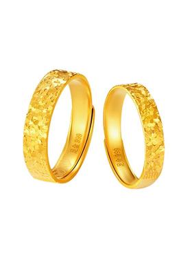 碎碎冰金包银戒指女素圈实心