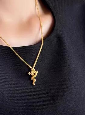 生肖蛇金吊坠本命年项链