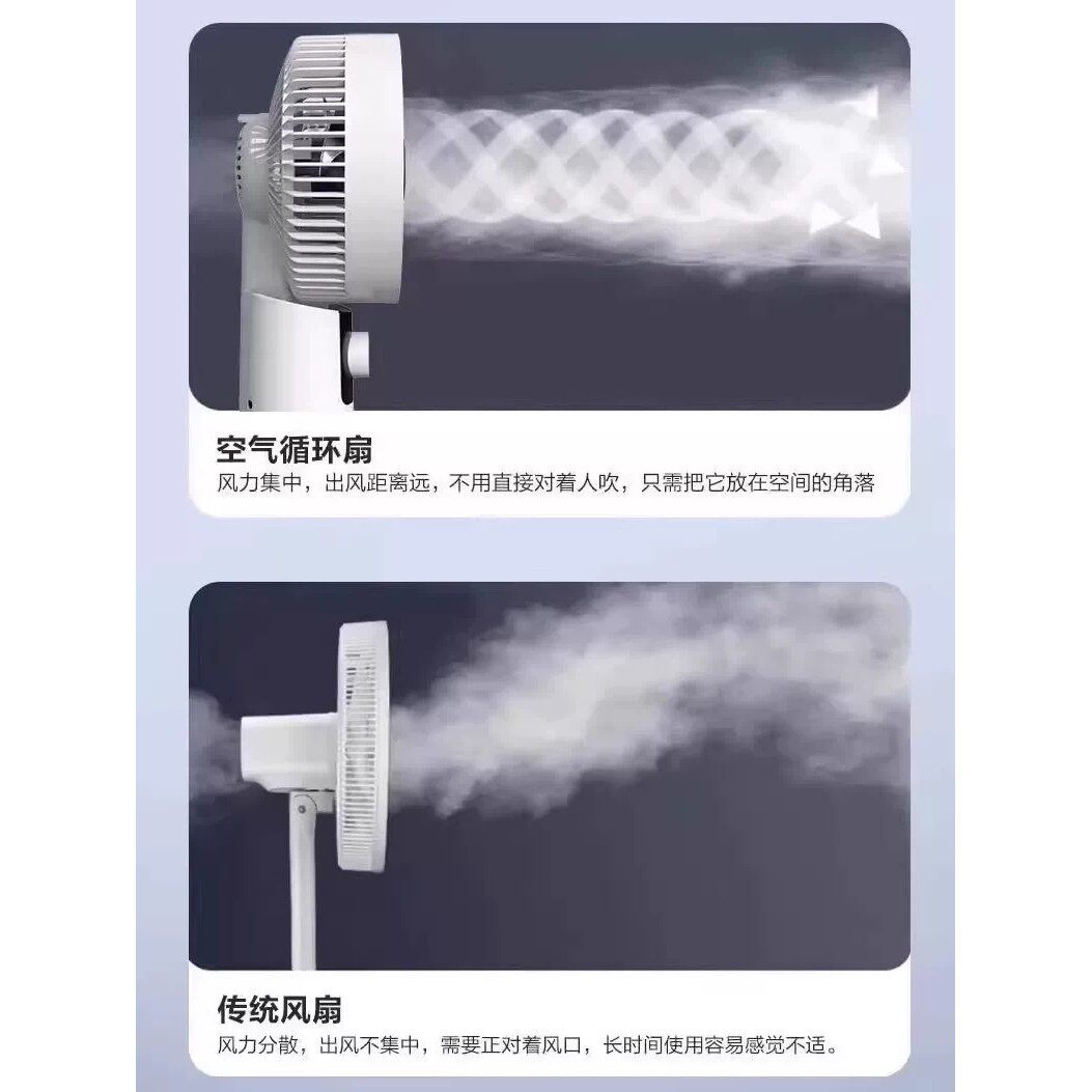 A空气循环扇台立式空调扇静音室内摇头扇遥控电风扇家用落