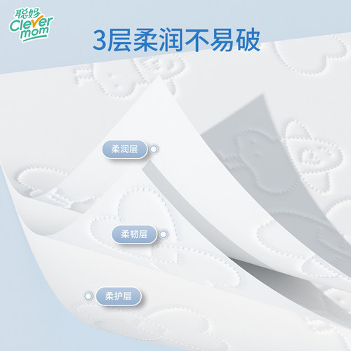 聪妈婴儿柔纸巾新生儿宝宝专用乳霜云柔巾保湿纸40抽便携抽纸囤货 - 图1