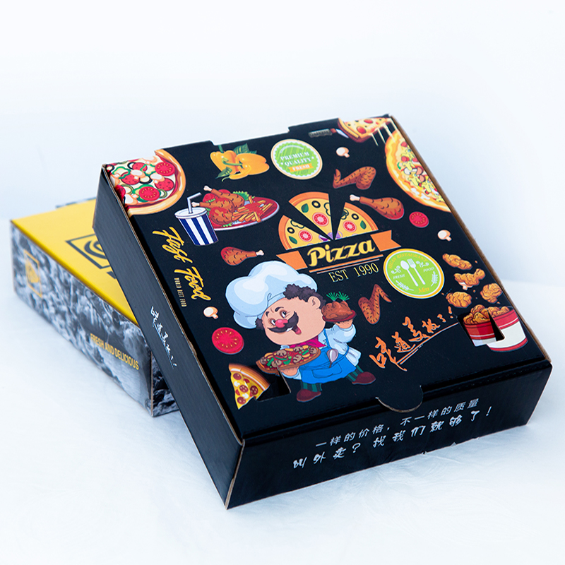 披萨盒外卖打包盒比萨饼盒7寸8寸9寸10寸12寸比萨加厚披萨盒一次 - 图1