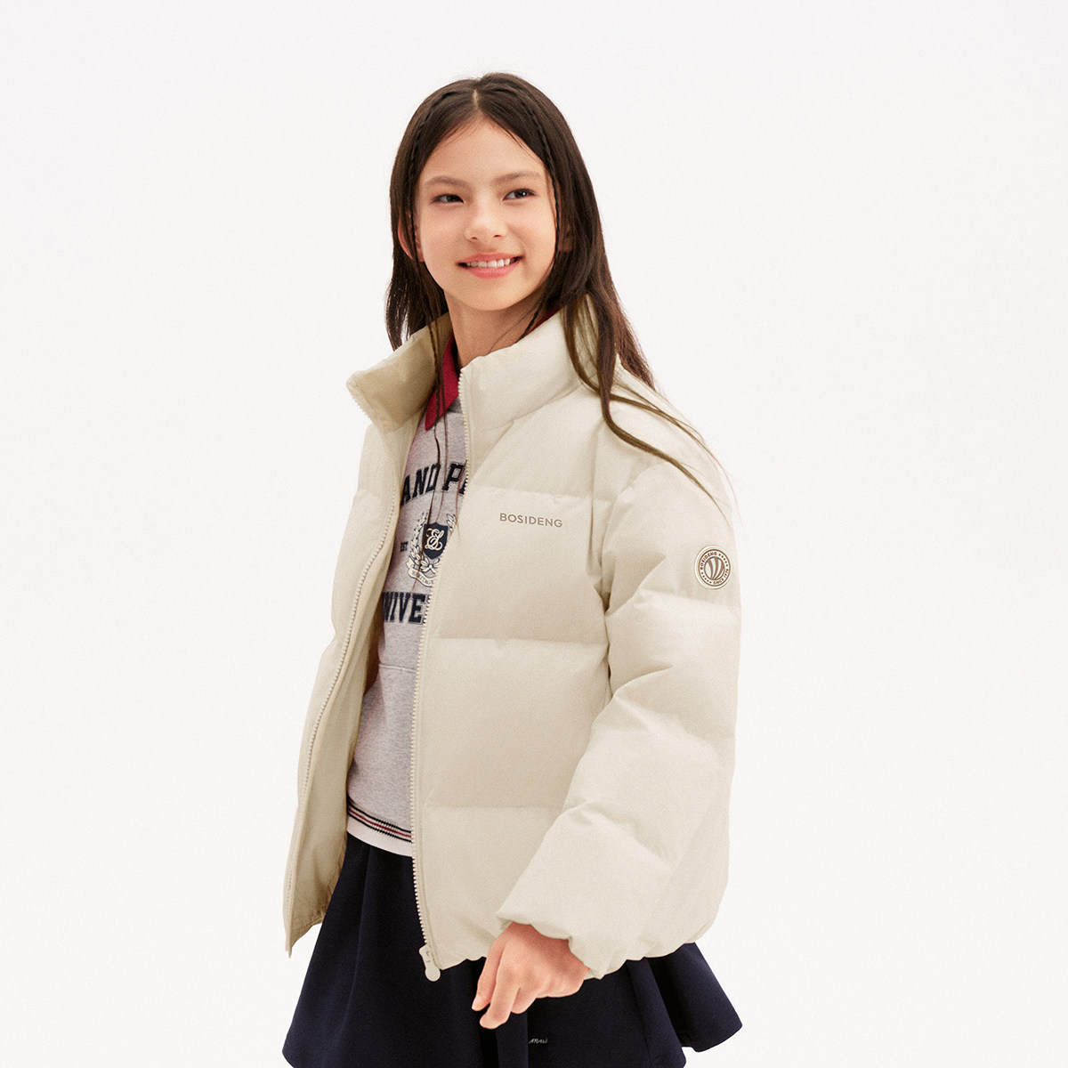 波司登儿童羽绒服男女童26新款运动立领短款面包服保暖外套抗菌绒 波司登抗实拍商品图