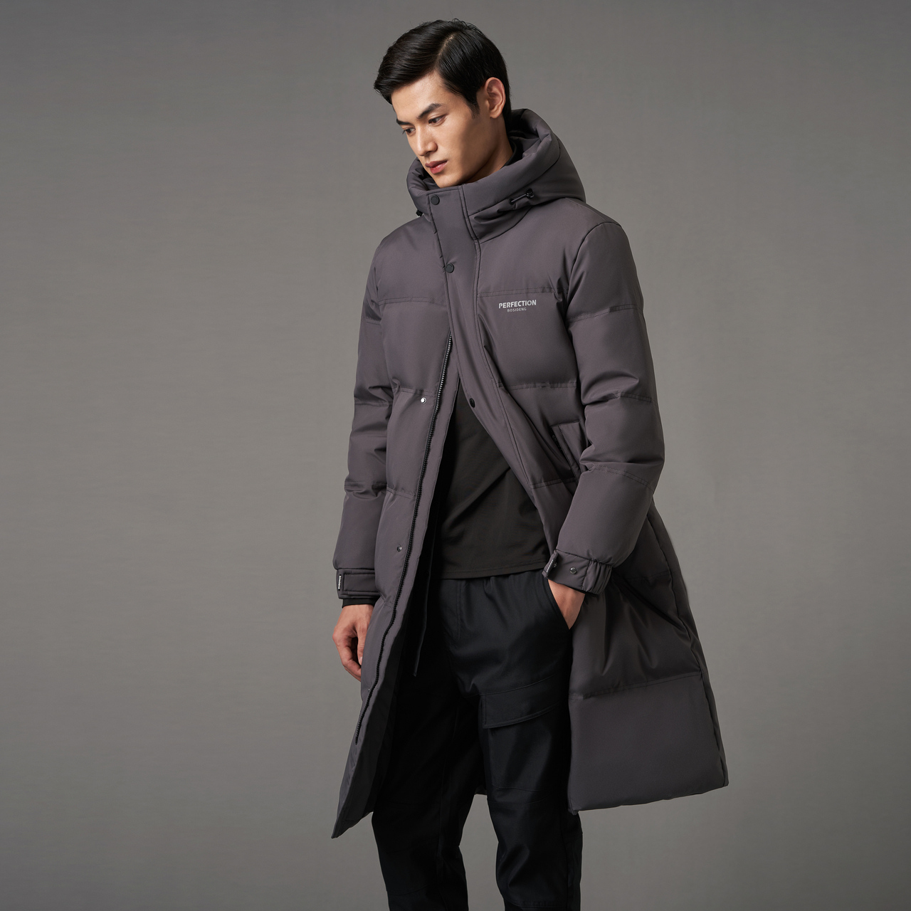 波司登男士保暖长款休闲宽松舒适高 波司登羽绒服