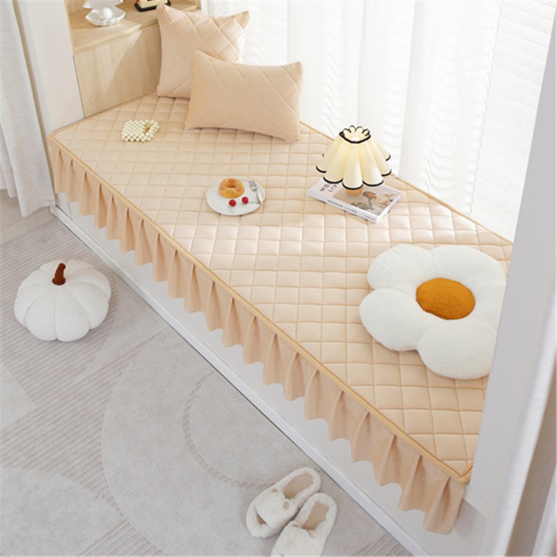 Window sill mat with crystal velvet, machine washable, non-slip, thickened and soft