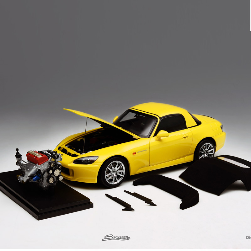 Motorhelix 1:18MH Honda AP2本田S2000敞篷跑车仿真合金汽车模型-图3