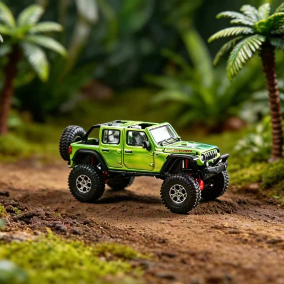 Jeep Wrangler Rubicon SUV off-road modified GCD 1 64 alloy open cover car model