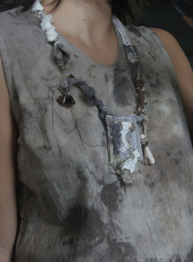 动物元仓原创设计 混合材质布艺项链 重工流浪嬉皮风    孤品制作