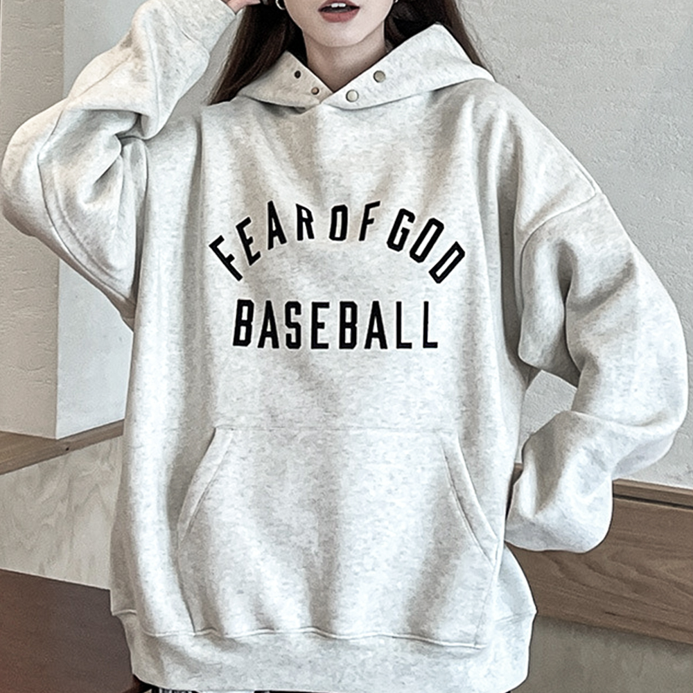 FOG FEAR OF GOD小众潮牌美式BASEBALL秋冬加绒宽松男士连帽卫衣 - 图1