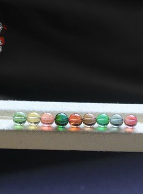 天然碧玺通透玻璃体圆珠隔珠
