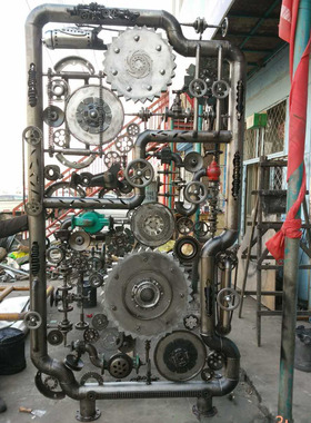 机械酒吧餐厅齿轮壁饰屏风摆件