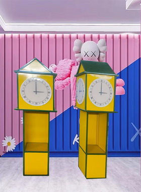 复古创意铁艺座钟摆件庭院