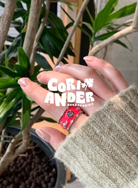 香菜商店玫红土星国王戒指