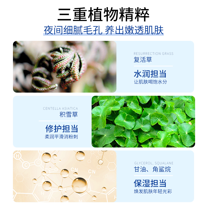 雪玲妃复活草睡眠补水面膜涂抹式免洗保湿夜间修护正品官方旗舰店