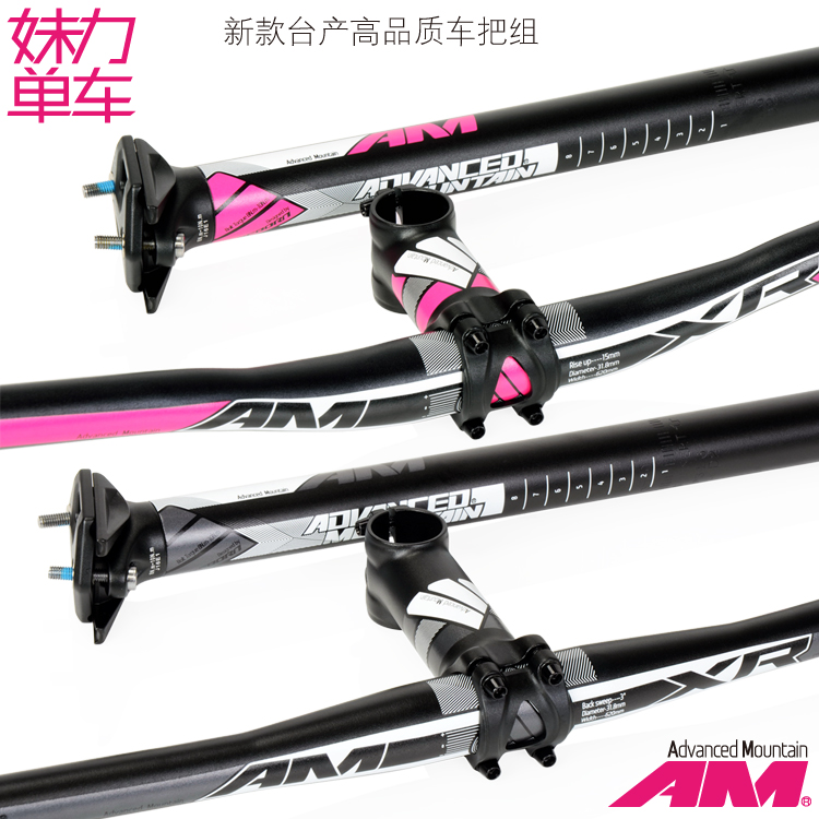 臺產AM XR高品質山地自行車把 把組 直把 燕把 立管 坐杆三件套
