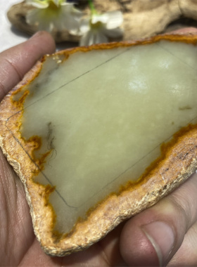 和田玉原石原料析木河磨玉籽料