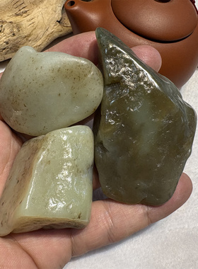 和田玉籽料原石析木河磨玉
