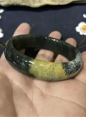 析木河磨玉手镯黄白籽料和田玉