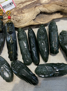 析木河磨玉达摩手把件吊坠和田玉