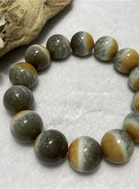 和田玉黄白河磨玉手串析木料岫玉