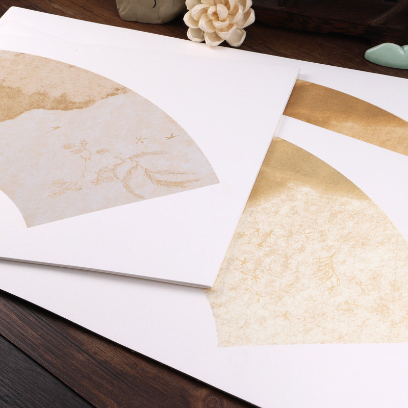 Thickened batik rice paper, soft cardboard and fan surface cardboard, half-cooked small regular script special paper for traditional Chinese painting and calligraphy creation