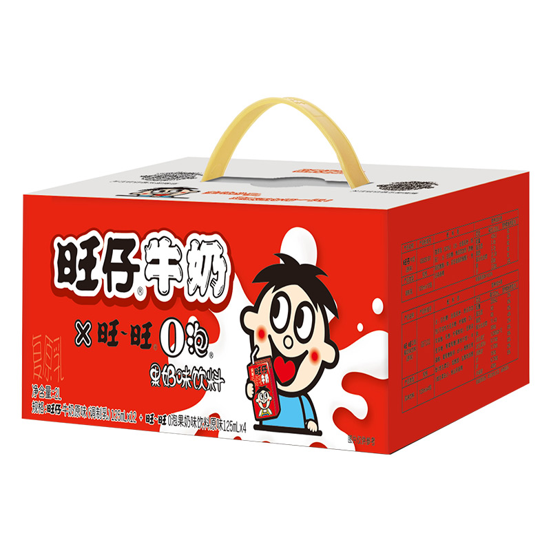 旺旺 旺仔牛奶O泡果奶125ml*(12+4)盒装整箱批发儿童早餐饮品* - 图0