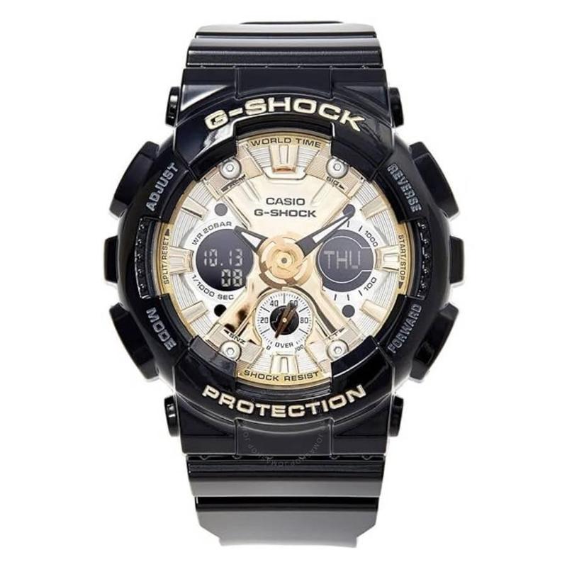 卡西欧CASIO G-Shock 防水石英女士黑色运动手表 GMAS120GB-1A - 图0