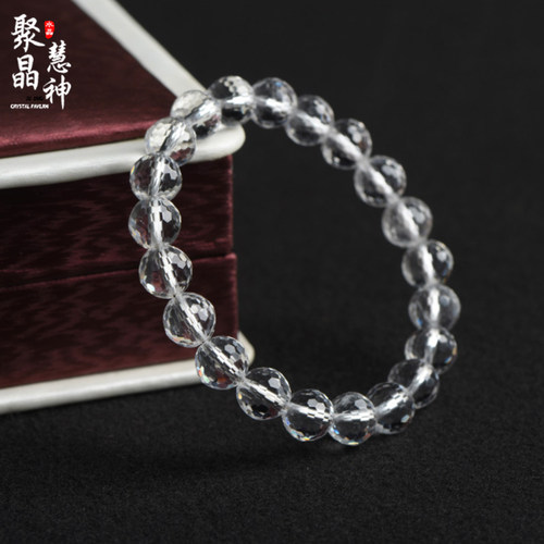 东海天然白水晶项链女短款锁骨128刻切面塔链38女神节送妈妈礼物 - 图1