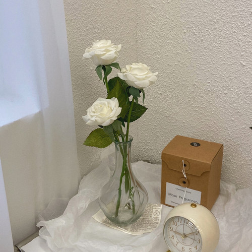 丝丝小物 ins风仿真玫瑰花花束客厅电视柜卧室学生宿舍办公室装饰 - 图3