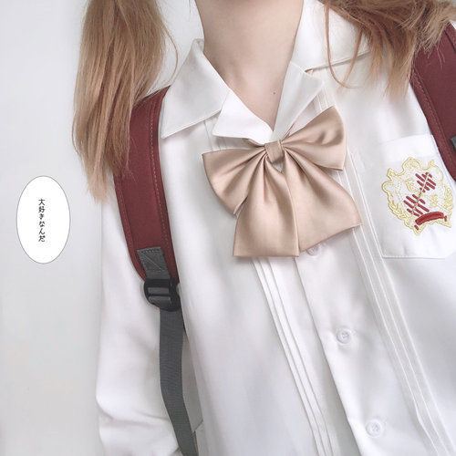 珠珠家云浮 原创jk制服长袖衬衫赤金刺绣日系开襟白衬衣 百搭学生 - 图2