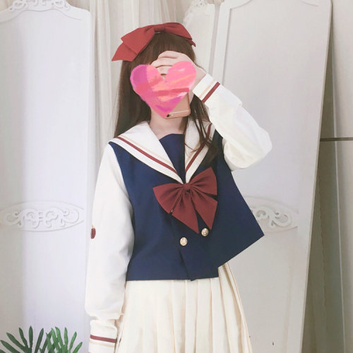 珠珠家原创白雪姬春季JK制服拼色水手服套装日系学院风甜美童话感 - 图0