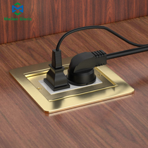 Melan Zhlan Full Copper Waterproof Ground Socket Five Holes Ground Plug Double Door Concealed Home Floor Socket Gold