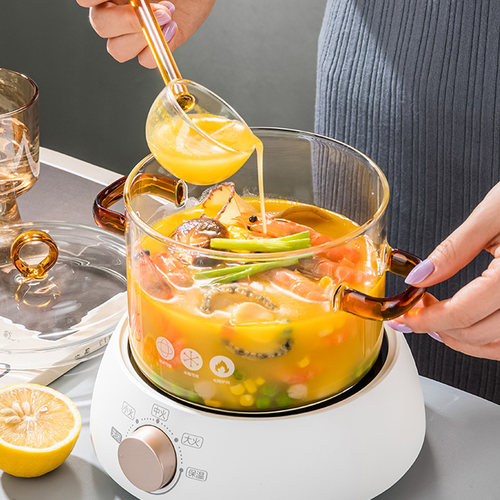 煮水果茶的专用小锅电陶炉明火热红酒料锅玻璃锅器皿煮锅容器 - 图2
