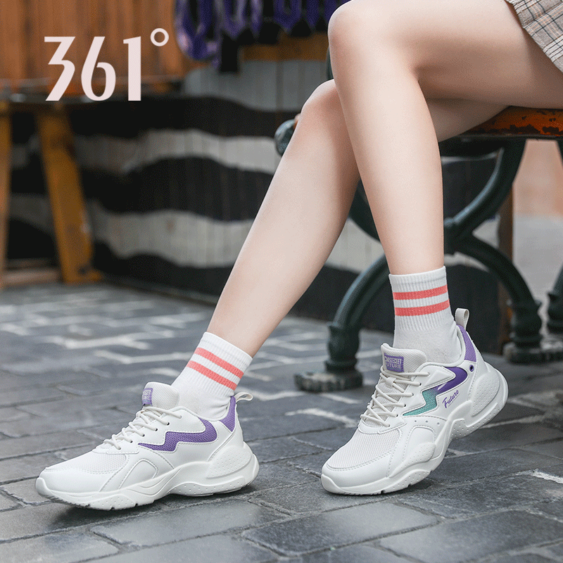 361秋季老爹秋冬款休闲361度女鞋 正飞运动户外跑步鞋