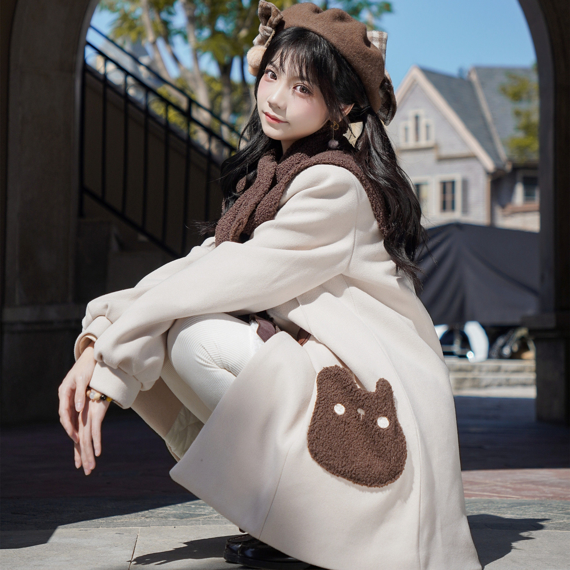 【木子酱JK】牛角扣大衣女秋冬季日系可爱学院风校供制服毛呢外套,淘宝优惠券,粉丝福利购,淘宝优惠卷