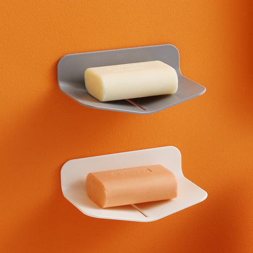 V形肥皂盒壁挂香皂架免打孔皂盒沥水卫生间肥皂架壁挂香皂盒家用 - 图0