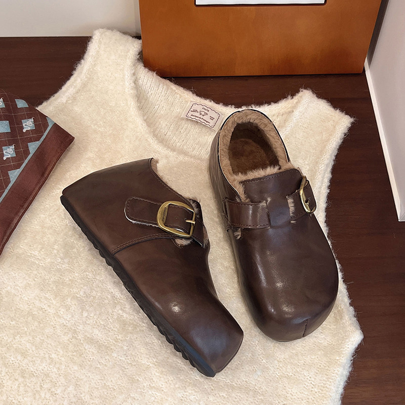 加绒内增高勃肯小皮鞋女秋冬季新款巨好看时尚爆款百搭休闲单鞋子,淘宝优惠券,粉丝福利购,淘宝优惠卷