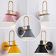 Macaron Bedside Iron Wall Lamp Modern Simple