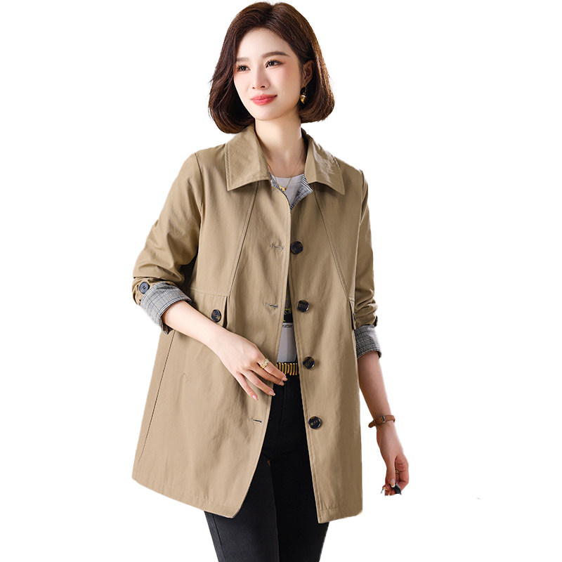 大码女装风衣外套女2025春秋新款胖MM今年流行洋气减龄中长款大衣,淘宝优惠券,粉丝福利购,淘宝优惠卷