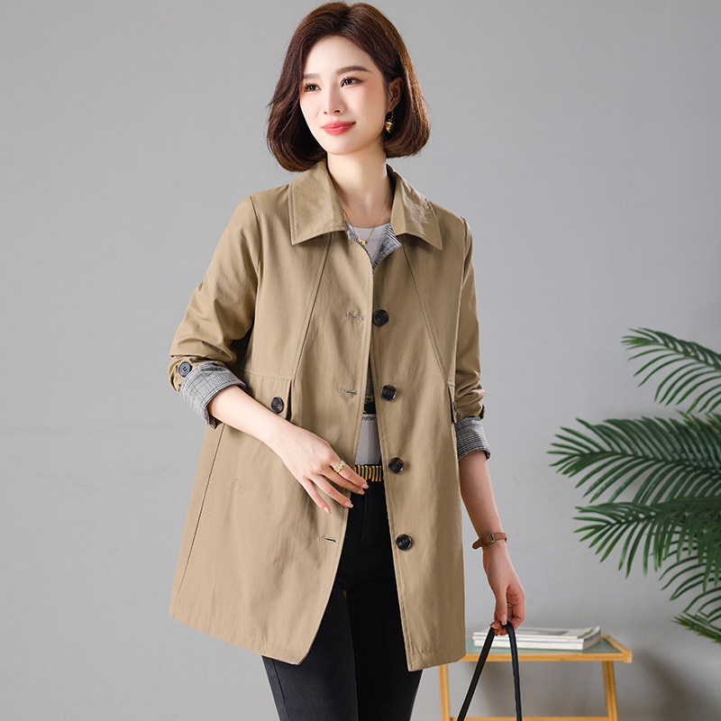 大码女装风衣外套女2025春秋新款胖MM今年流行洋气减龄中长款大衣,淘宝优惠券,粉丝福利购,淘宝优惠卷